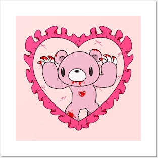 Gloomy Bloody Bear Cute Heart Posters and Art